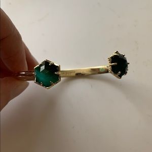Kendra Scott Arden bracelet gold and emerald